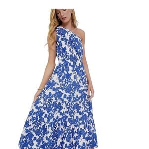 New Hyacinth House Women's XXS Blue Floral One Shoulder Maxi Dress 1726-20